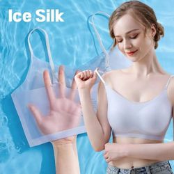 ultra thin breathable ice silk wireless bra seamless cooling bralette