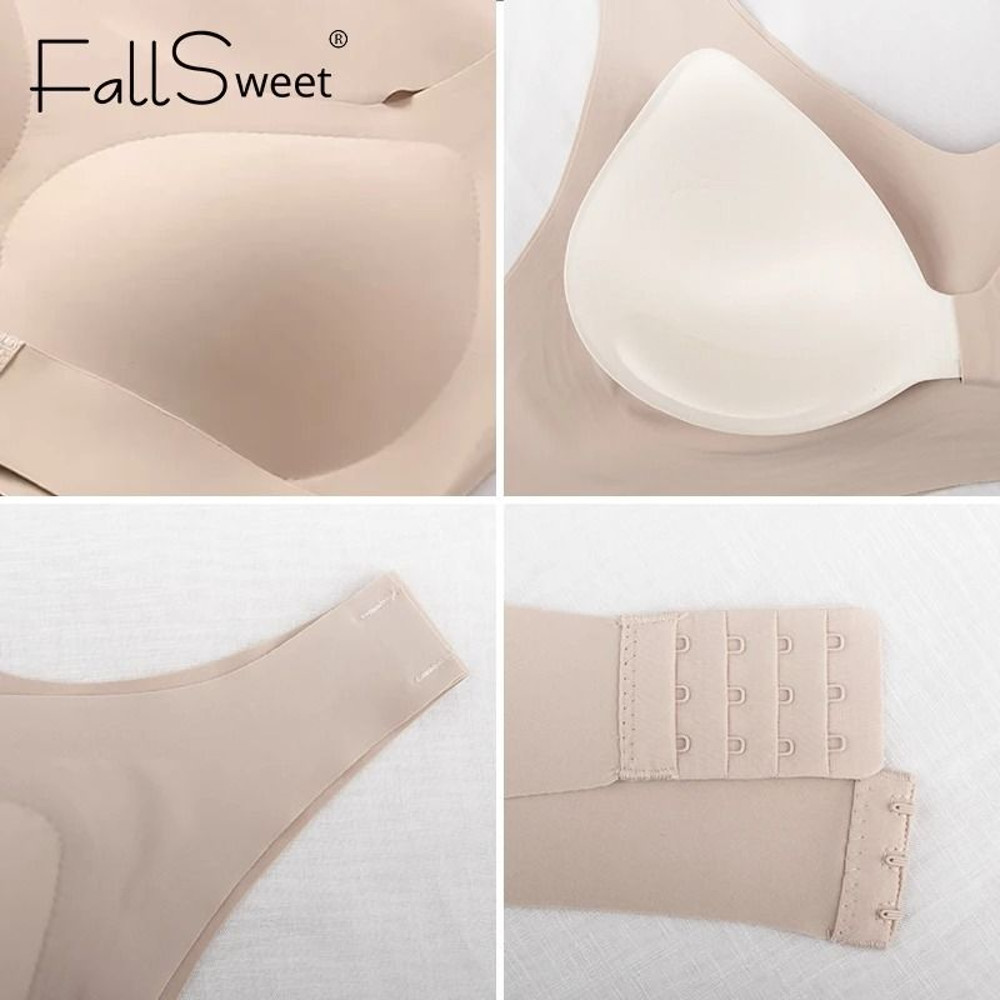 Womens Posture Correction Seamless Wireless Push Up Bra With Cross Back Support 5