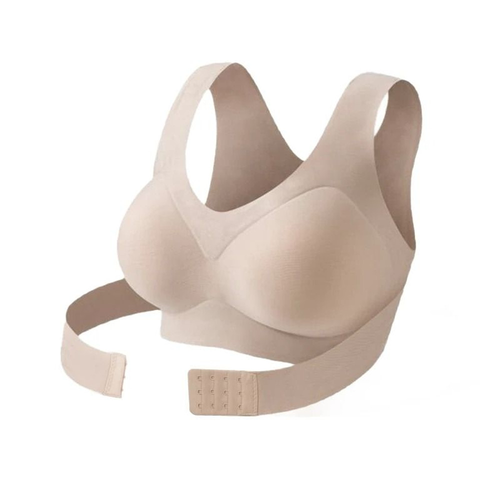 Womens Posture Correction Seamless Wireless Push Up Bra With Cross Back Support 8