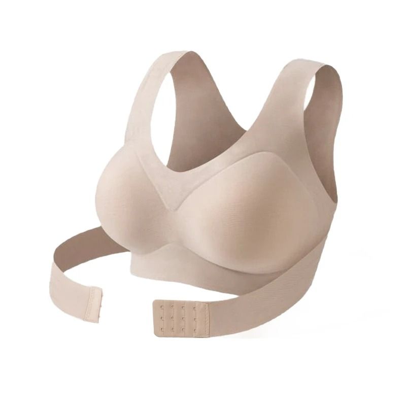 Womens Posture Correction Seamless Wireless Push Up Bra With Cross Back Support 8