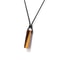 Mens Vintage Rectangle Gemstone Pendant Necklace With Leather Rope 14