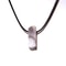 Mens Vintage Rectangle Gemstone Pendant Necklace With Leather Rope 16