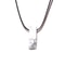 Mens Vintage Rectangle Gemstone Pendant Necklace With Leather Rope 18