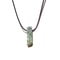 Mens Vintage Rectangle Gemstone Pendant Necklace With Leather Rope 20
