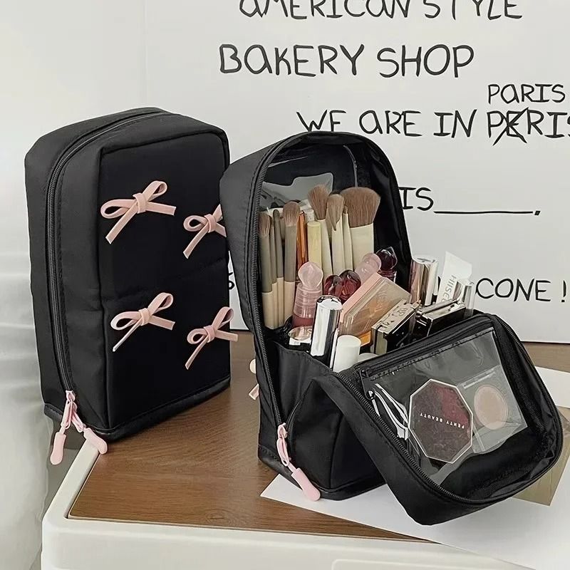 Foldable Stand Up Makeup Brush Organizer Pouch 0