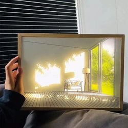 decorative led light painting usb dimming lamp