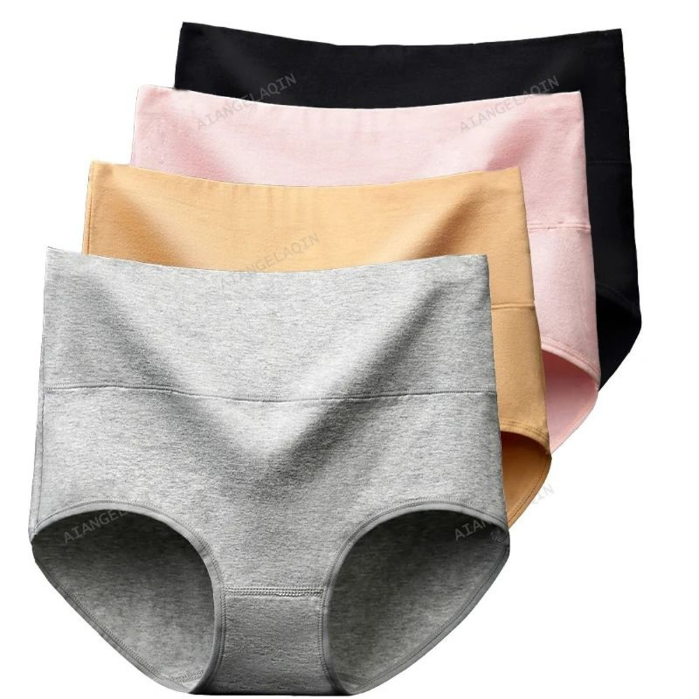 4Pack High Waist Cotton Panties For Women Slimming Comfortable And Breathable 9