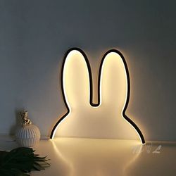 rabbit led night light cute usb desk lamp for kids room and home decor