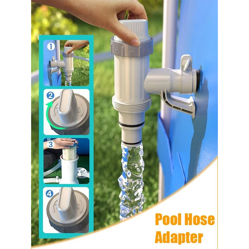 Durable PVC Pool Filter Pump Adapter With 32mm On Off Plunger Valve Leak Proof Replacement For Outd 1