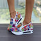 Womens Wedge Sneakers With Floral Embroidery Mesh Design Height Increasing Platform Shoes For Sprin 4