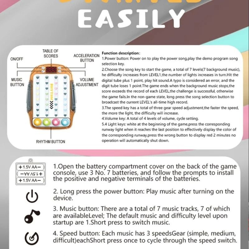 Quick Push Game Eye Sensory Console Multiplayer Versus Board Game Handheld Gamepad Training Toy 5