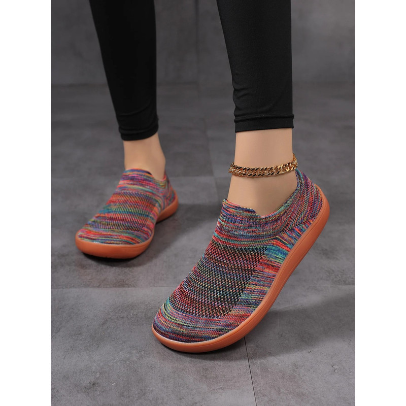 Womens Color Block Barefoot Sneakers Wide Fit Breathable Knit Lightweight Casual Shoes 0