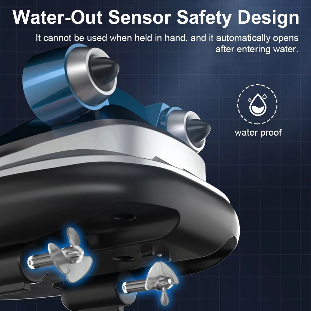 Mini RC Boat With LED Lights High Speed Electric Hovercraft Toy For Kids 2