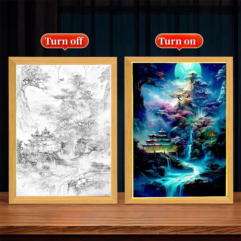 LED Landscape Photo Frame Night Light With Modern Table Decoration For Bedroom And Living Room 12