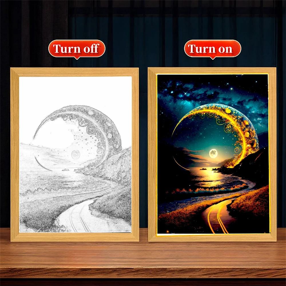LED Landscape Photo Frame Night Light With Modern Table Decoration For Bedroom And Living Room 7