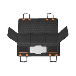 back seat extender dog hammock with mesh window and storage pocket