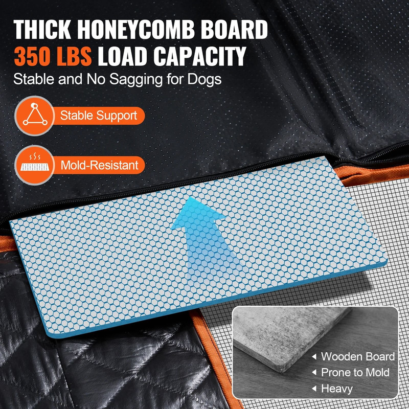 Back Seat Extender Dog Hammock With Mesh Window And Storage Pocket 2