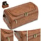 Leather Toiletry Bag With Hanging Hook And Large Storage Compartments 1