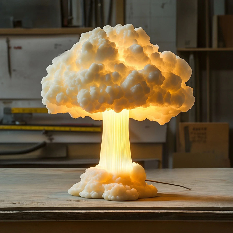 Atomic Mushroom Cloud Table Lamp Resin Decoration With USB Power 4