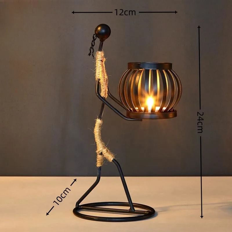 Nordic Metal Candlestick Abstract Character Sculpture Candle Holder Handmade Figurines Home Decorat 7