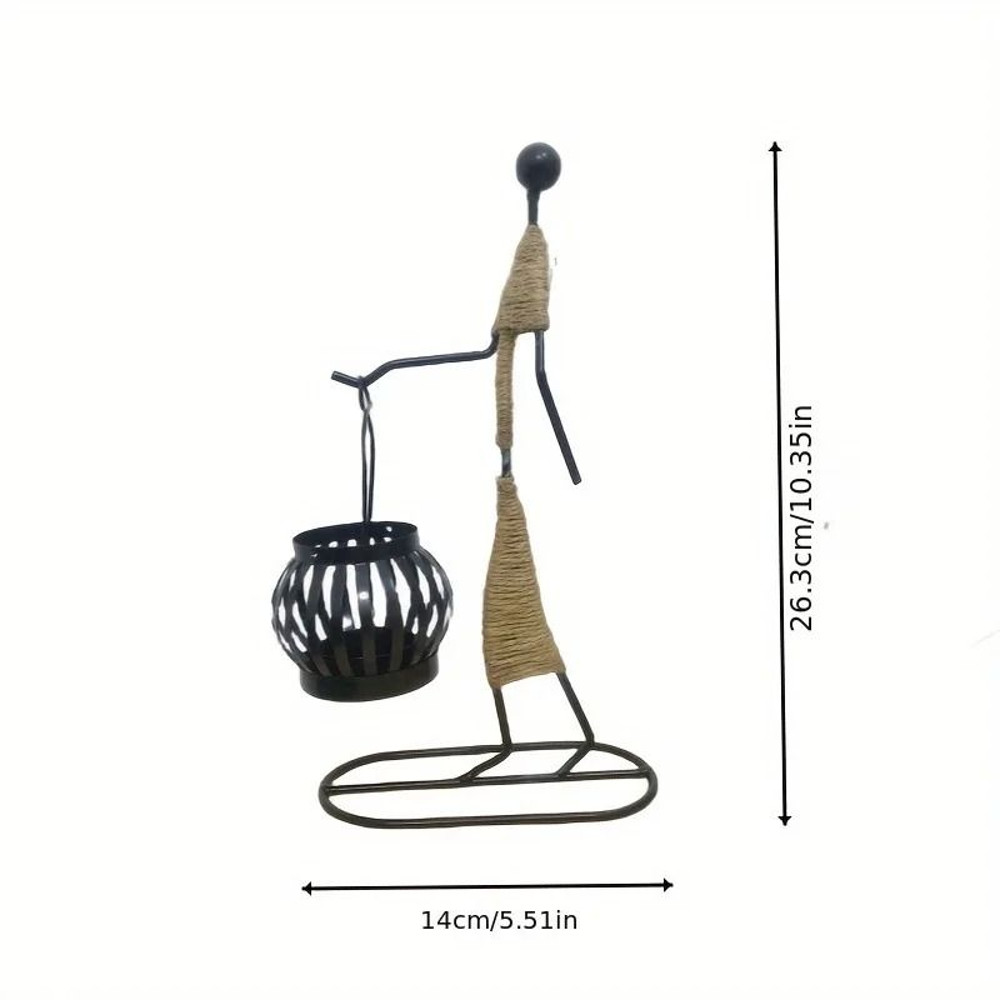 Nordic Metal Candlestick Abstract Character Sculpture Candle Holder Handmade Figurines Home Decorat 8