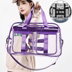 pvc gym bag transparent sports duffle bag waterproof fitness yoga handbag large portable shoulder crossbody clear swimmi
