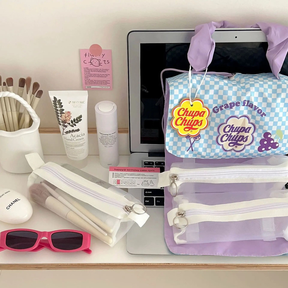 Detachable Makeup Bag Three In One Portable Folding Storage Handbag 5