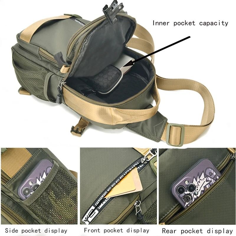 Lightweight Men Crossbody Chest And Shoulder Bag With Large Capacity 2