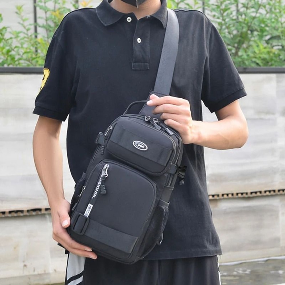 Lightweight Men Crossbody Chest And Shoulder Bag With Large Capacity 5
