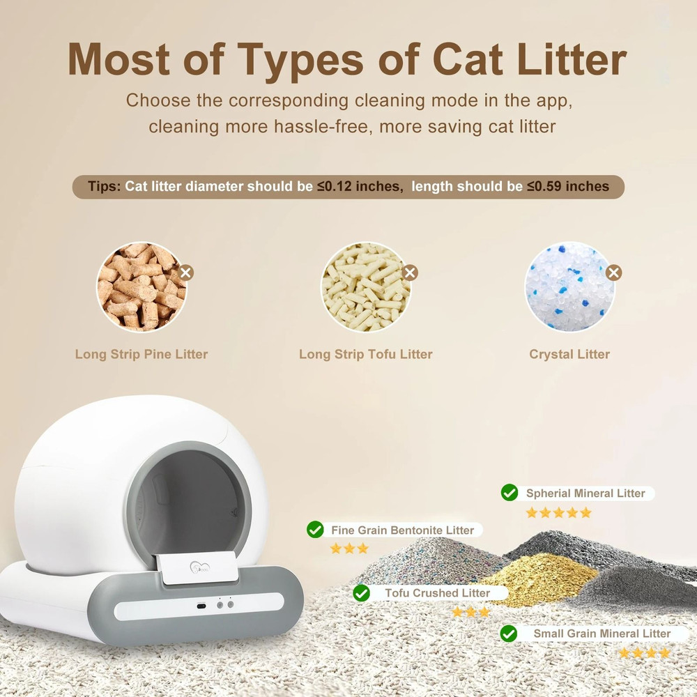 Automatic Cat Litter Box With SelfCleaning App Control For Multiple Large Cats 5