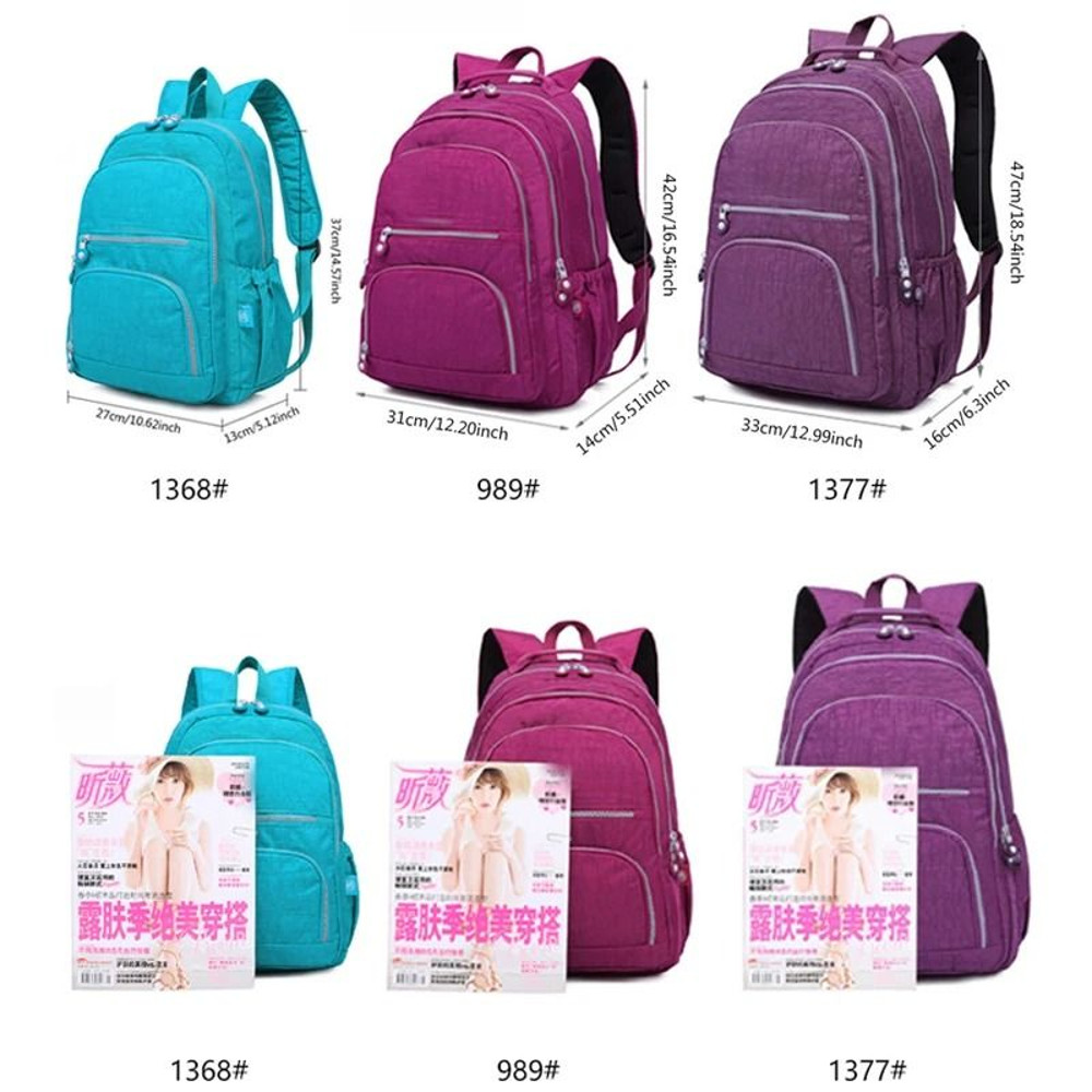 Aesthetic Waterproof Nylon School Backpack For Women And Teen Girls With Multiple Sizes 5