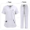 Multicolor Medical Scrubs Set With Short Sleeve Top And Pants For Women 9