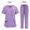 Multicolor Medical Scrubs Set With Short Sleeve Top And Pants For Women 11