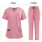 Multicolor Medical Scrubs Set With Short Sleeve Top And Pants For Women 6