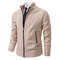Men Autumn Winter Casual Stand Collar Fleece Warm Zipper Cardigan 9