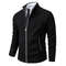 Men Autumn Winter Casual Stand Collar Fleece Warm Zipper Cardigan 10