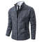 Men Autumn Winter Casual Stand Collar Fleece Warm Zipper Cardigan 13