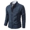 Men Autumn Winter Casual Stand Collar Fleece Warm Zipper Cardigan 5