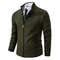 Men Autumn Winter Casual Stand Collar Fleece Warm Zipper Cardigan 7