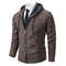 Men Autumn Winter Casual Stand Collar Fleece Warm Zipper Cardigan 19