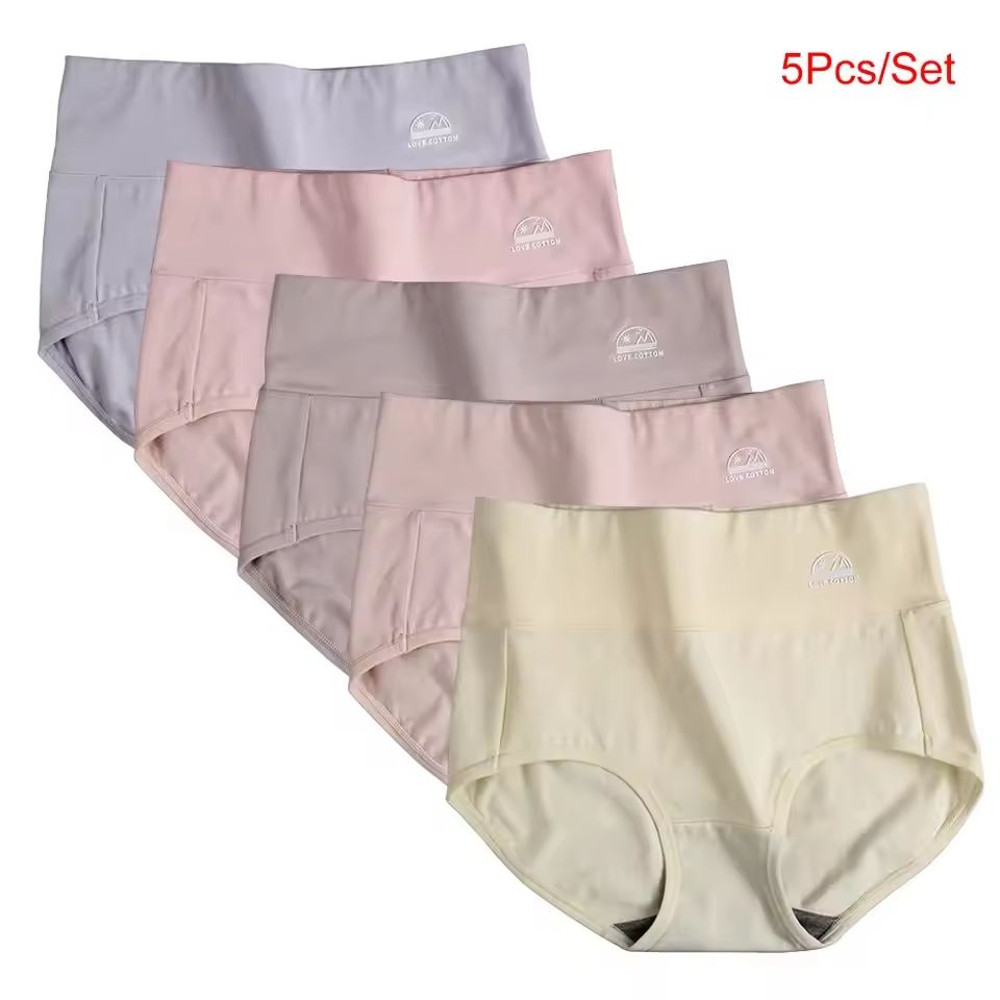 5 Pack Womens Cotton High Waisted Underwear Tummy Control Butt Lift Graphene Antibacterial Breathab