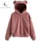 Plush Rabbit Ear Hoodie For Women Warm Long Sleeve Winter Sweatshirt With Cute Ears 11