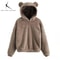 Plush Rabbit Ear Hoodie For Women Warm Long Sleeve Winter Sweatshirt With Cute Ears 15