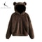 Plush Rabbit Ear Hoodie For Women Warm Long Sleeve Winter Sweatshirt With Cute Ears 6