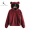 Plush Rabbit Ear Hoodie For Women Warm Long Sleeve Winter Sweatshirt With Cute Ears 19
