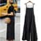 Womens Cotton Linen Wide Leg Jumpsuit Casual Sleeveless Summer Overalls With Adjustable Straps 1