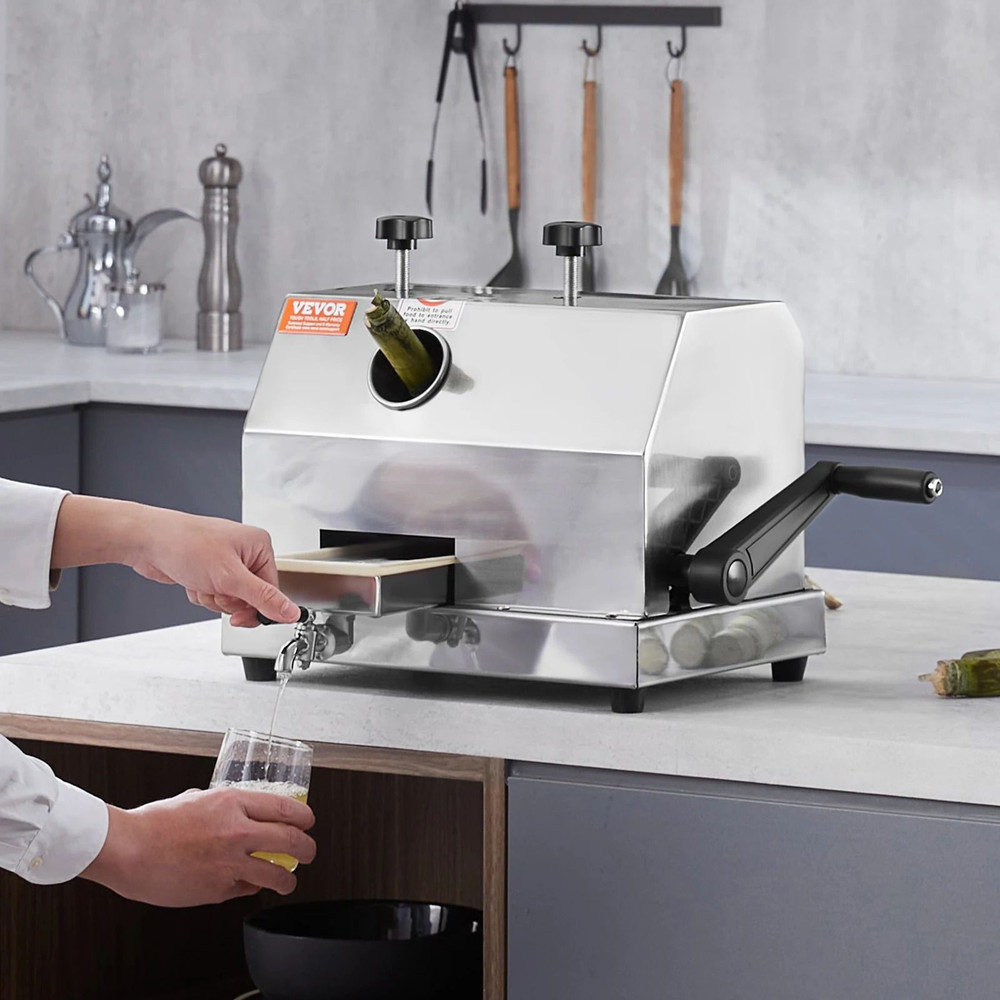Commercial Manual Sugar Cane Juicer 110 LBSH High Output Stainless Steel Machine With Large Inlet 1