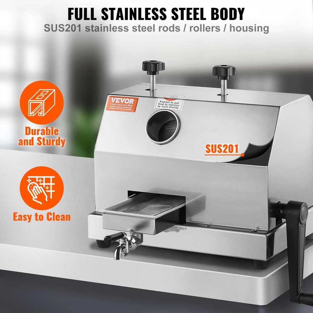 Commercial Manual Sugar Cane Juicer 110 LBSH High Output Stainless Steel Machine With Large Inlet 3
