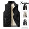 Mens Cotton Vest Jacket Warm Standing Collar Sleeveless Top With Pockets For Autumn And Winter 0