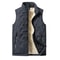 Mens Cotton Vest Jacket Warm Standing Collar Sleeveless Top With Pockets For Autumn And Winter 4